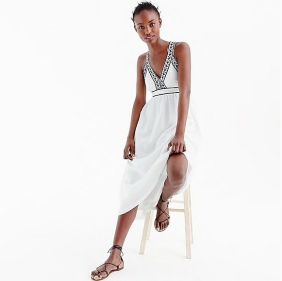 J. Crew Dresses & Skirts - New J. CREW embroidered cross-back maxi dress

Siz